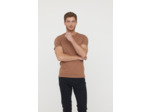T-shirt basique col rond manches courtes en coton bio avec print poirtine
