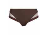 Culotte midi en microfibre et tulle Marron Brut Dim Generous