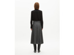 Jupe longue portefeuille en pied de puce noir et gris light grey mel/white
