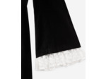 Robe courte en velours manche longue avec dentelle black