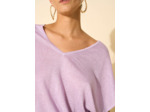 Pull sans manches col V 100% lin
