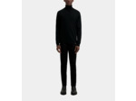 Pull Col Roule Brode Et Detail De Cuir black