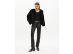 Manteau court effet fourrure noir black
