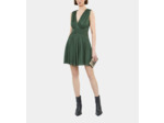 Robe Courte Tissu Crinkle Verte wood kaki