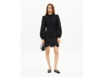 Robe courte en dentelle fleurie noire black