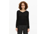 Pull col v en laine mérinos noir black