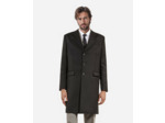 Manteau long simple croisure black