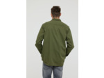 Chemise en twill de coton, manches longues, esprit «militaire» avec poches plaquées devant et pattes épaules