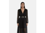 Robe asymetrique en lurex black
