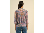 Blouse ample imprimée cachemire avec col tunisien