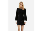 Robe courte en velours manche longue avec dentelle black