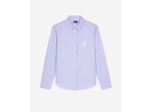 Chemise à rayures en popeline bleue