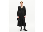 Robe longue en jacquard léopard noire black