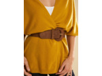Ceinture large en croûte de cuir