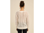Pull droit à col tunisien et détails fantaisie
