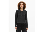 Pull en laine mélangée col claudine anthracite black