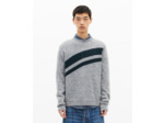 Pull avec bandes contrastées gris grey