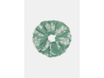 Chouchou vert imprimé fleuri