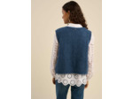 Gilet sans manches en mohair fils métallisés