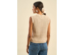 Pull sans manches à col rond