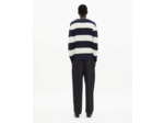 Pull mariniere detail ouverture col ecru navy