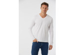 T-shirt manches longues col V broderie poitrine