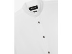 Chemise unie col officier, pression skullhead white
