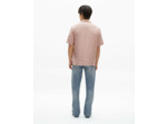 Chemise a manhces courtes en jacquard lila