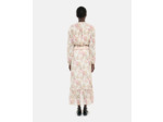 Robe courte imprimée en soie beige / red