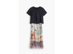 Robe À Manches Courtes En Tissu – Femme