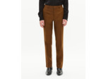 Pantalon de costume droit en laine marron tabacco