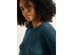 Pull col rond avec un jeu de points en dentelle ajourée