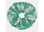 Chouchou vert imprimé fleuri