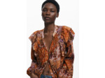 Blouse À Manches Longues En Tissu – Femme