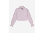 Chemise crop a manches longues pink black