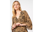 Robe courte cache-coeur à manches 3/4