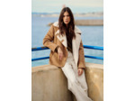 Manteau fausse peau lainée effet suédine