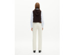 Pull sans manches en laine et coton marron chocolate