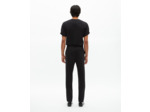 Pantalon élastiqué droit en laine noir black