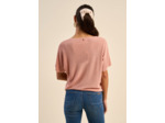 Pull col V manches courtes avec détails fils lurex