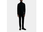 Pull Col Roule Brode Et Detail De Cuir black