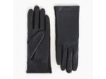 Gants femme bi-matières en cuir d'agneau