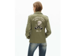 Blouson femme avec badges kaki