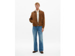 Blouson cuir a zip camel