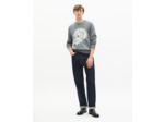 Pull tête de mort gris foncé anthracite melange