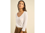 Tee-shirt col V et manches 3/4