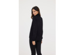 Pull col roulé basique en coton bio et laine recyclée