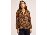 Blouse ample à manches longues imprimé multicolore