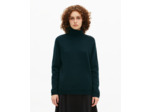Pull col montant en laine vert foncé green