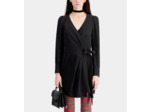 Robe Portefeuille Courte Noire En Crêpe black